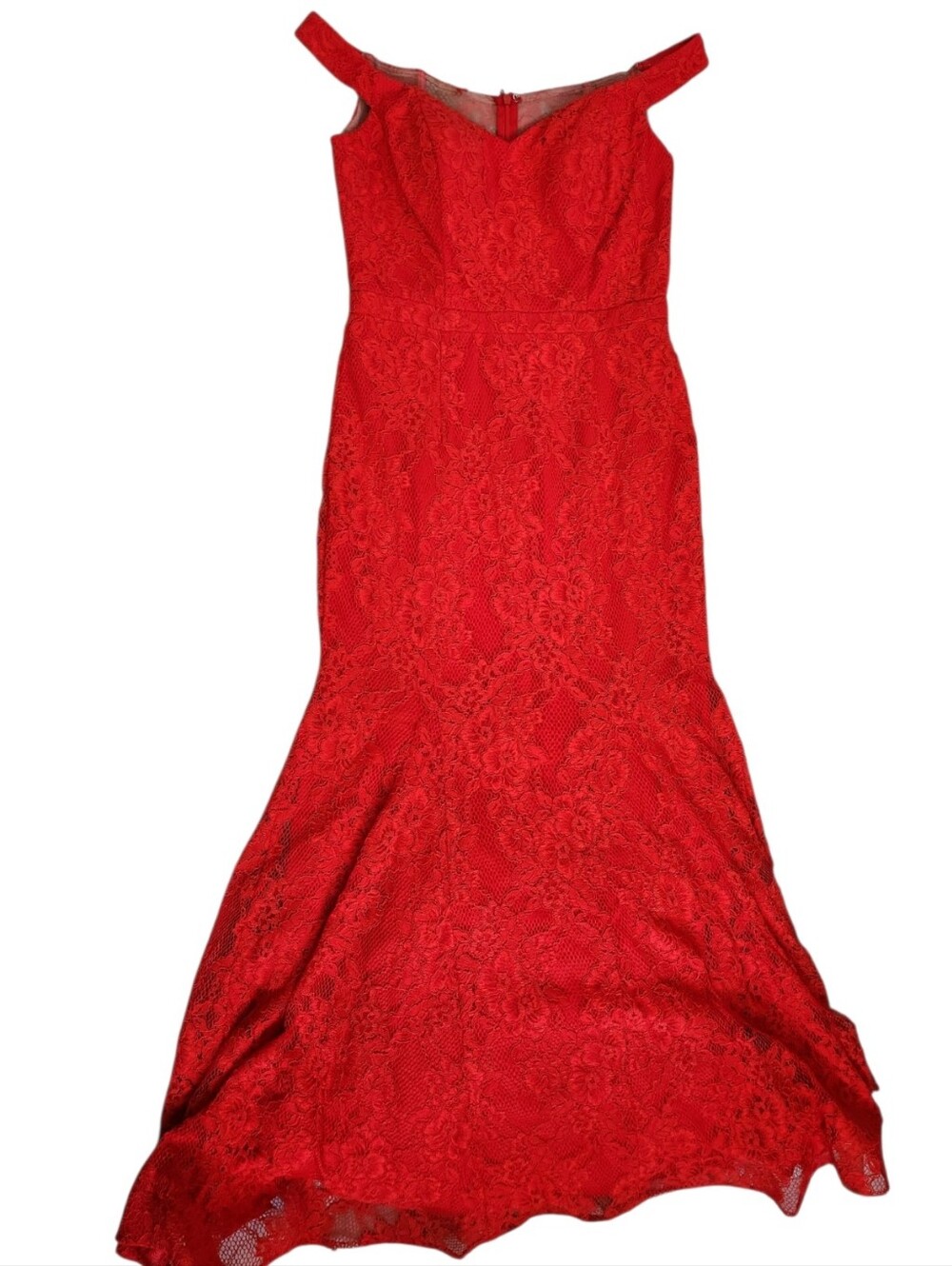 XSCAPE Red Lace Mermaid Formal Gown - Size 12 - Picture 11 of 16
